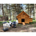 Großer Hühnerstall Bassette XXL 15 bis 18 Hühner grünes Dach