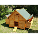 Großer Hühnerstall Bassette XXL 15 bis 18 Hühner grünes Dach