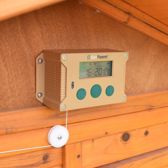 Automatischer Hühnerstalltüröffner Zen Farm – Autonomes Modell + Aluminiumklappe