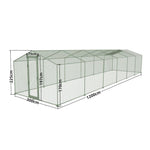 Hühnergehege - Gehege 36m² Ø38mm 12x3x2,25m - Verzinkter Stahl