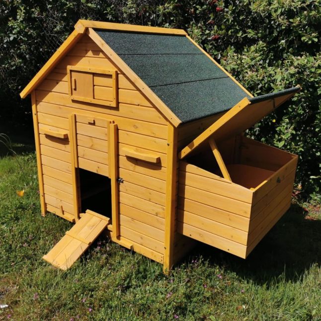 Hühnerstall Bassette XL Schindeldach grün 6 bis 8 Hühner