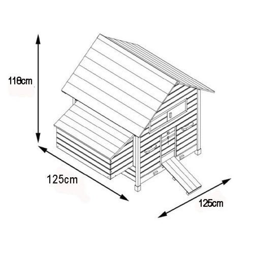 Hühnerstall Cémani XL Holzdach 6 bis 10 Hühner