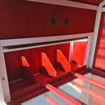 Hühnerstall Deluxe Rot grünes Schindeldach 10 bis 12 Hühner V3.0