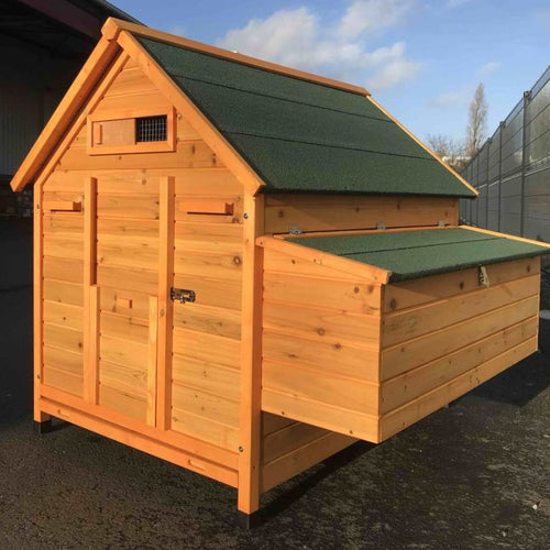 Hühnerstall Landais 6 bis 10 Hühner grünes Schindeldach